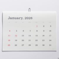 2026 葛西薫 カレンダー, 罫線なし