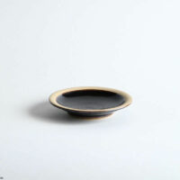 出西窯 丸皿, 小 / 黒釉