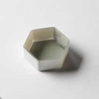 六角小鉢 / 灰_白