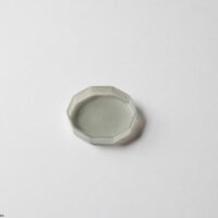 十角小皿 / 灰_白